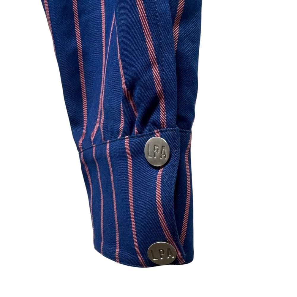 NWOT REVOLVE LPA Cuff Snap Pant Navy Coral Stripe S - Picture 11 of 13